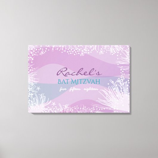 アンダーザシーこうもりバー（ユダヤ教の）バル・ミツバー招待状 キャンバスプリント (正面)