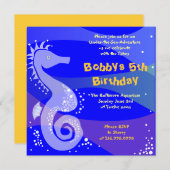 アンダーザシーアクアリウムハッピーバースデーパーティーボーイ 招待状 (正面/裏面)