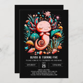 アンダーザシーアクソロテルプリント可能誕生日 招待状 (正面/裏面)