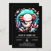 アンダーザシーアクソロトルオンライン誕生日 招待状 (正面/裏面)