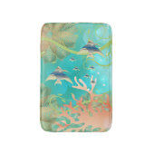アンダーザシーインサンゴとブルーティール（緑がかった色） バスマット (正面縦)