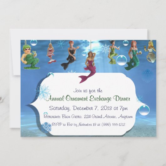 アンダーザシーオーナメント交換ディナー招待状 招待状 (正面)
