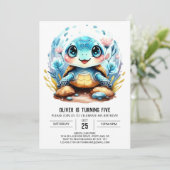 アンダーザシーカスタムシックタートルボーイ誕生日 招待状 (スタンド正面)