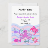 アンダーザシーガールズ誕生日招待状 招待状 (正面)