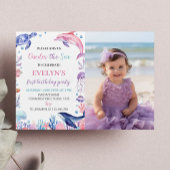 アンダーザシーガールファースト誕生日写真招待状 招待状
