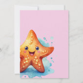 アンダーザシーガール誕生日招待状ピンク 招待状 (裏面)