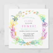 アンダーザシーガール誕生日 招待状 (正面)