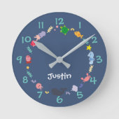 アンダーザシーキッズ子供部屋ウォール時計 ラウンド壁時計 (正面)