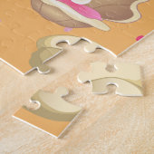 アンダーザシーキュートブルネットマーメイド名前をカスタムする ジグソーパズル (側面)