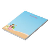 アンダーザシーキュートブルネットマーメイド名前をカスタムする ノートパッド (回転)