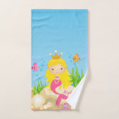 アンダーザシーキュートブロンドマーメイド名前をカスタムする バスタオルセット (ハンドタオル)