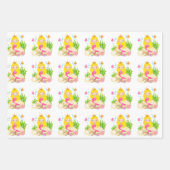 アンダーザシーキュートブロンドマーメイド名前をカスタムする ラッピングペーパーシート (正面3)