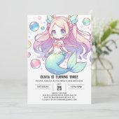 アンダーザシーキュートマーメイド誕生日 招待状 (スタンド正面)