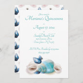 アンダーザシーキンセアニェラパーティーティール(緑がかった色)シーシェル 招待状 (正面/裏面)