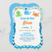 アンダーザシークジラ誕生日招待状 招待状 (正面/裏面)