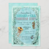 アンダーザシーコミュニオン招待状ピンク 招待状 (正面/裏面)