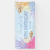 アンダーザシーコーラルリーフピエロフィッシュ誕生日 横断幕 (縦)