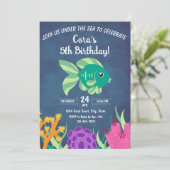 アンダーザシーコーラルリーフ誕生日招待状 招待状 (スタンド正面)