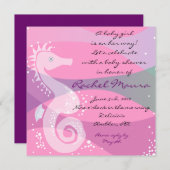 アンダーザシーシーホースベビーガールシャワー招待状 招待状 (正面/裏面)