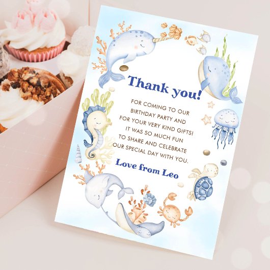 アンダーザシーシーライフ誕生日サンキューカード 招待状