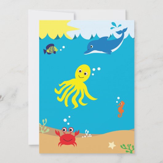 アンダーザシーシーライフ誕生日招待状 招待状 (裏面)