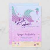 アンダーザシースパークルマーメイド招待状 セーブザデート (正面/裏面)