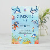 アンダーザシーセブン誕生日招待状 招待状 (スタンド正面)