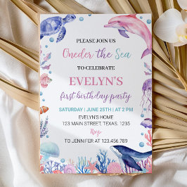 アンダーザシータートルドルフィン誕生日招待状 招待状