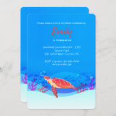 アンダーザシータートル誕生日招待状 招待状 (正面/裏面)