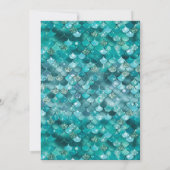 アンダーザシーティール（緑がかった色）ドレスマーメイド金ゴールドキンセアニェラ 招待状 (裏面)