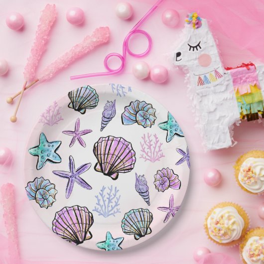 アンダーザシーテーマの子供の誕生日 ペーパープレート (パーティー)