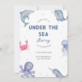 アンダーザシーテーマ子供の誕生日パーティー 招待状 (正面)