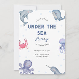 アンダーザシーテーマ子供の誕生日パーティー 招待状