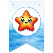 アンダーザシーハッピーバースデーバナ子供へ バンティングフラッグ (第1の旗)