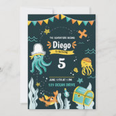 アンダーザシーパイレーツ誕生日招待状 招待状 (正面)