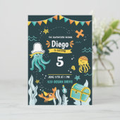 アンダーザシーパイレーツ誕生日招待状 招待状 (スタンド正面)