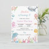 アンダーザシーパステル誕生日招待状海 招待状 (スタンド正面)
