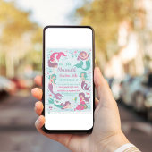 アンダーザシーパーティーマーメイド誕生日 招待状