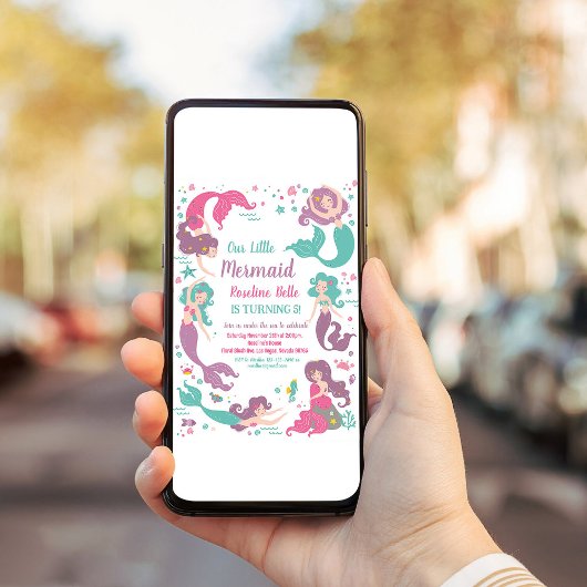 アンダーザシーパーティーマーメイド誕生日 招待状