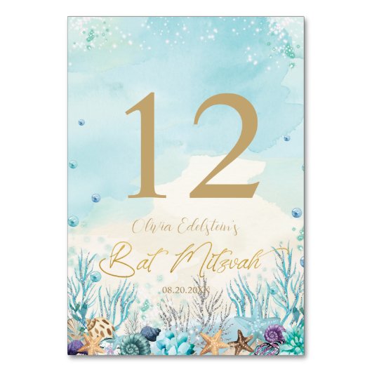 アンダーザシービーチバルミツワー12th 13誕生日 テーブルナンバー (正面)