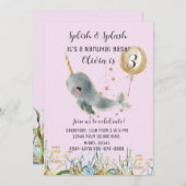 アンダーザシーピンクナルワール誕生日招待状 招待状 (正面/裏面)