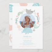 アンダーザシーフォト誕生日招待状 招待状 (正面/裏面)