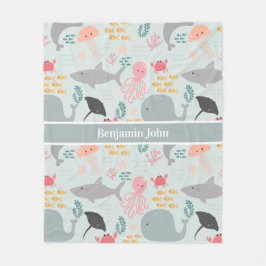 アンダーザシーフレンズパターンフリースブランケット フリースブランケット