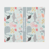 アンダーザシーフレンズパターンフリースブランケット フリースブランケット (正面(横))