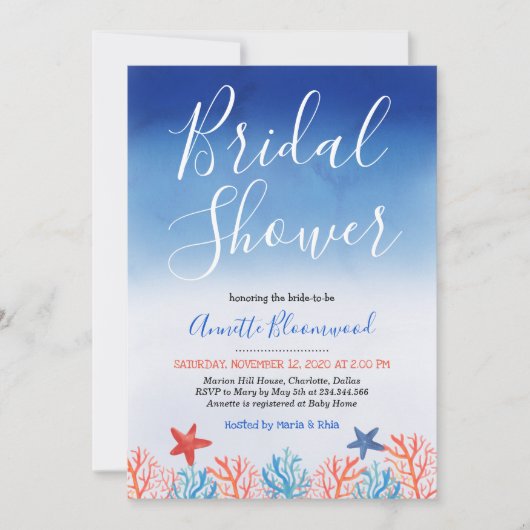 アンダーザシーブライダルシャワー 招待状 (正面)