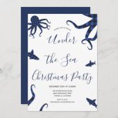 アンダーザシーブループレイド動物クリスマスパーティー 招待状 (正面/裏面)