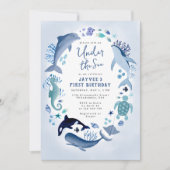 アンダーザシーブルーボーイファースト誕生日 招待状 (正面)