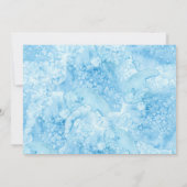 アンダーザシーブルー金ゴールドサマー結婚式招待状 招待状 (裏面)