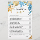 アンダーザシーブルー&金ゴールドブライダルシャワーゲーム (正面)