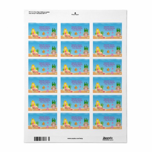 アンダーザシーブロンドマーメイド住所 シール (フルシート)